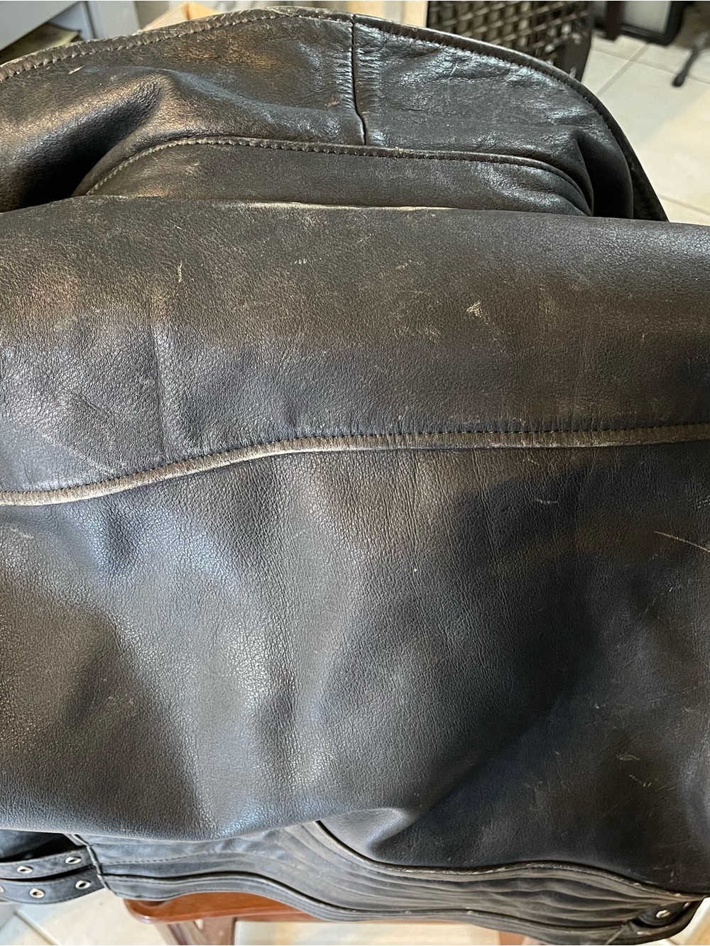 Vintage-Style Black Leather Biker Jacket - By Easy Rider - Picture 9 of 11